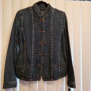 Ladie's denim jacket with crystals applied